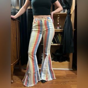 Saints & Hearts Striped Flares.